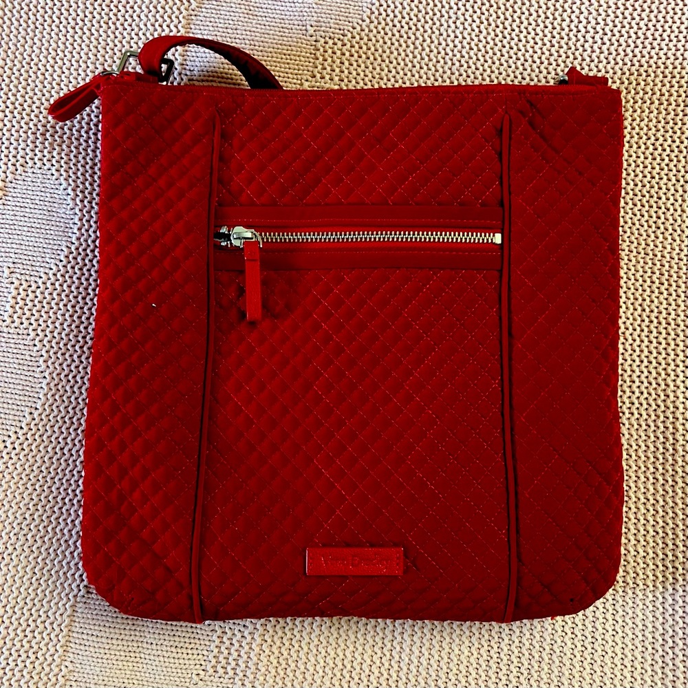 Vera Bradley Iconic Hipster Crossbody Bag Red Purse Microfiber